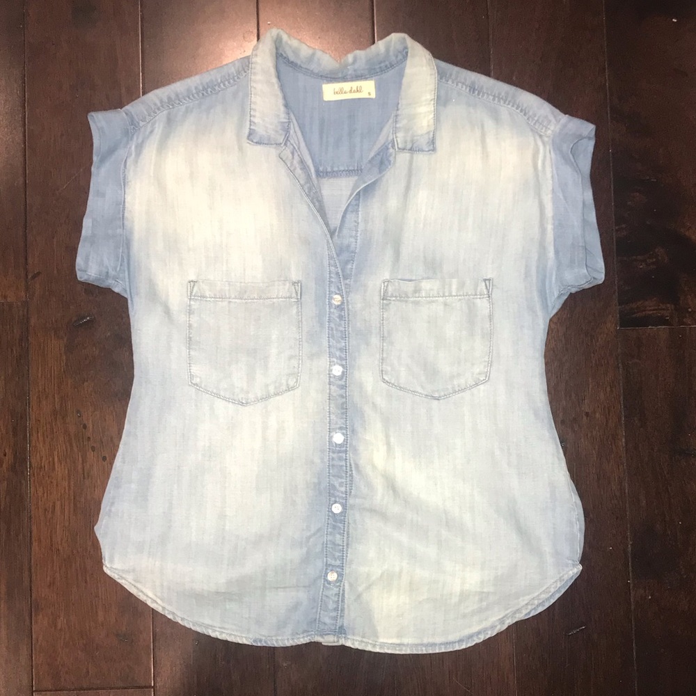 Bella Dahl Chambray Button Down Shirt Sz S